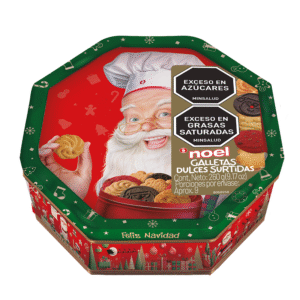 Galletas de Navidad Noel Surtidas Estuche Metalico 260 Grs