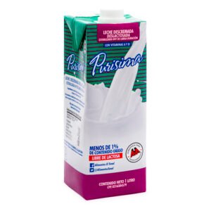 Leche Descremada Deslactosada UHT Liquida Purisima 1Lt
