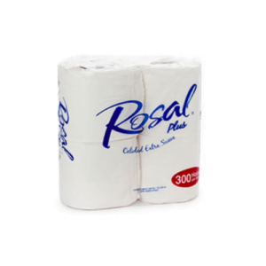 Papel Rosal Plus 300 Hojas (4 Unidades)
